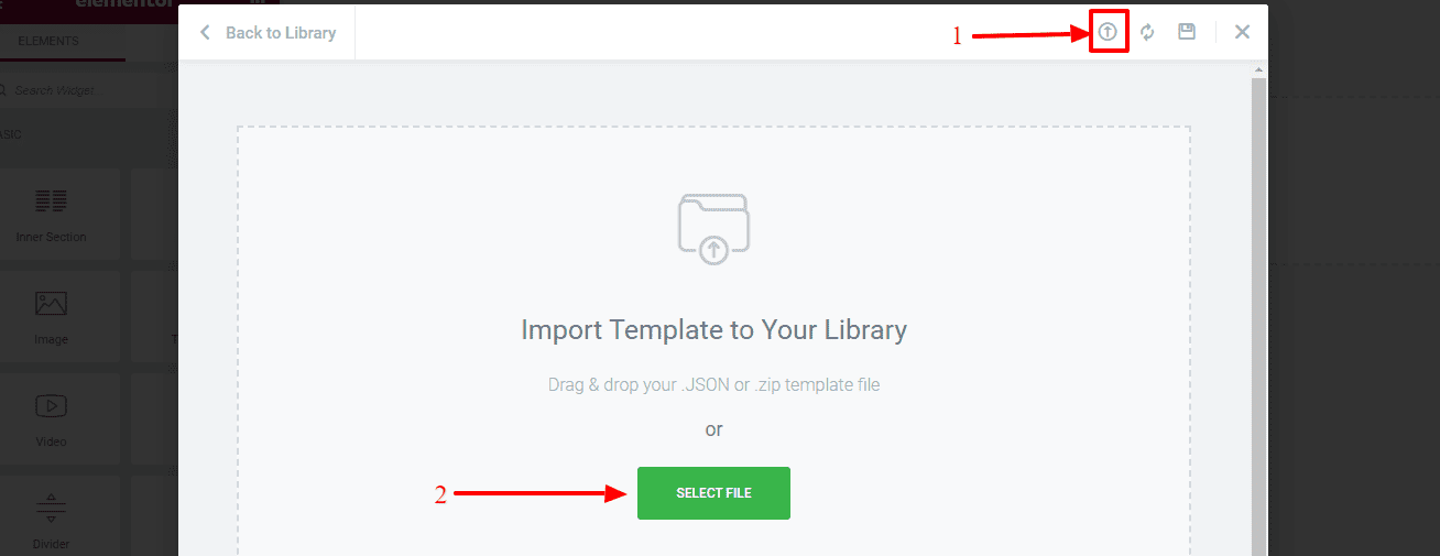 اکنون روی دکمه SELECT FILE کلیک کنید تا فایل JSON مورد نظر برای وارد کردن انتخاب شود.