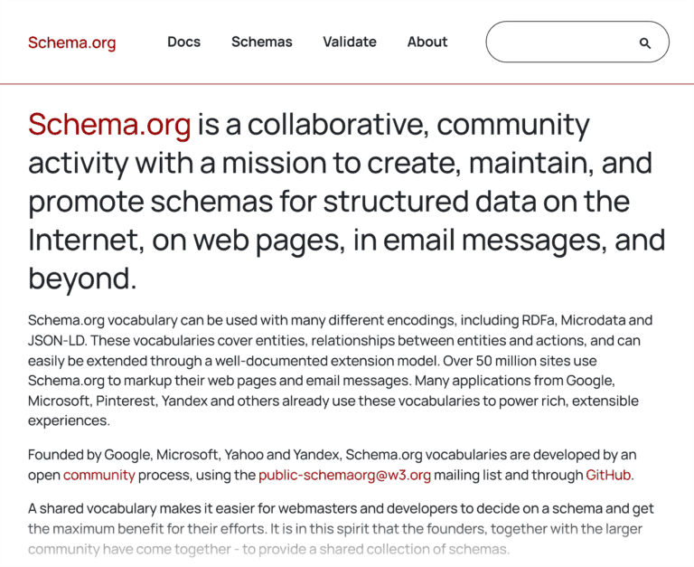بیشتر وب سایت ها از نشانه گذاری Schema.org استفاده می کنند .
