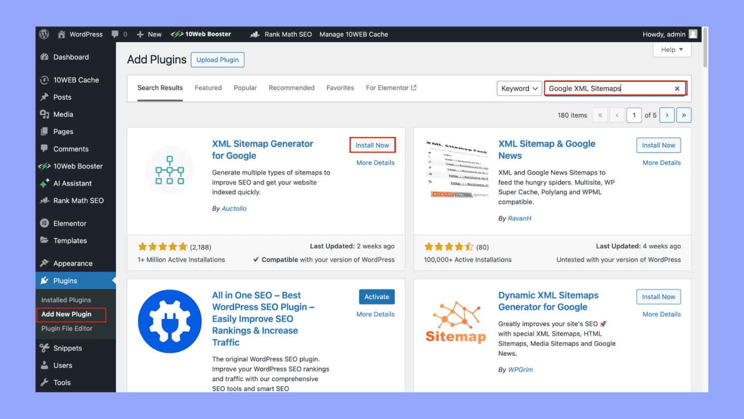 افزونه Google XML Sitemaps را نصب و فعال کنید و آن را از طریق منوی Settings > XML-Sitemap menu پیکربندی کنید.